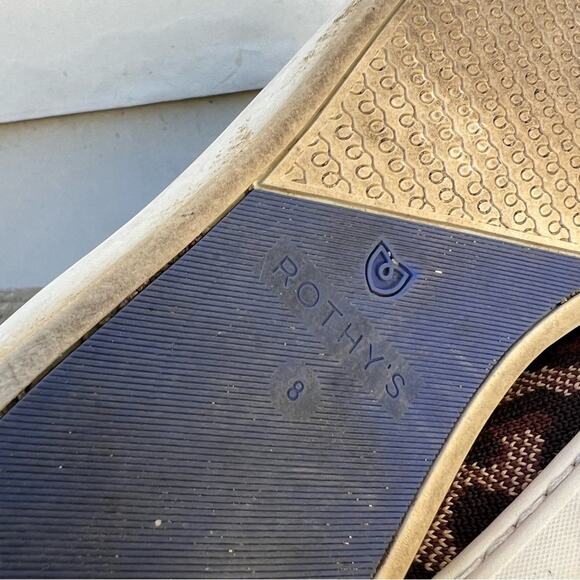 ROTHY'S The Chelsea Wildcat High Top Sneakers Brown Tan Size 8 - Picture 7 of 10